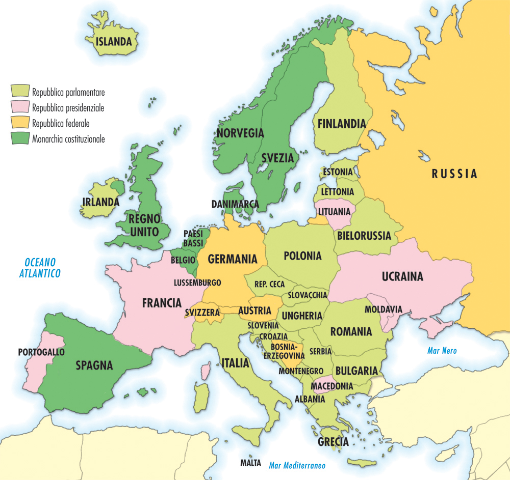 Mappa Europa Politica Mappa Dell Europa Con E Senza Nomi Poster Hot